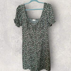 altar'd state dress Green Sun Dress Micro Floral Smocked Back Size Large Cottage